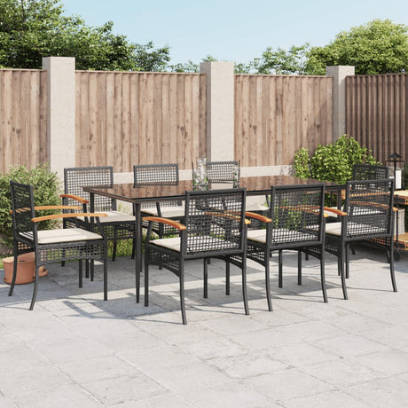 3 Piece Garden Dining Set With Cushions Poly Rattan