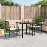 5 Piece Garden Dining Set With Cushions Poly Rattan