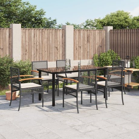 5 Piece Garden Dining Set With Cushions Poly Rattan