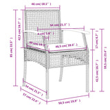3 Piece Garden Dining Set With Cushions Poly Rattan