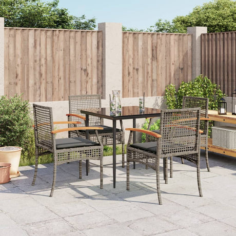 3 Piece Garden Dining Set With Cushions Poly Rattan