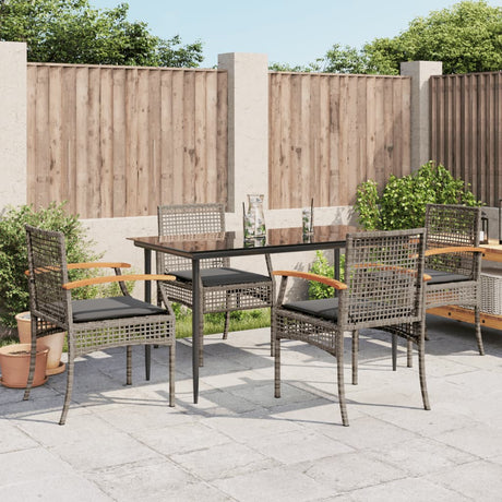 3 Piece Garden Dining Set With Cushions Poly Rattan