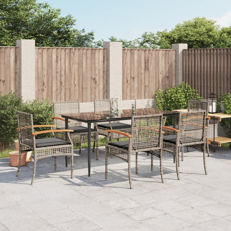 3 Piece Garden Dining Set With Cushions Poly Rattan
