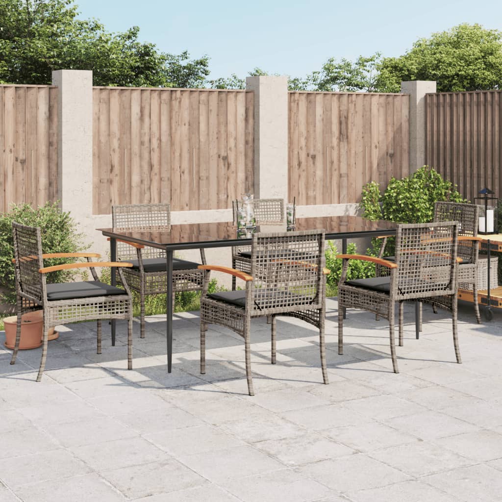 3 Piece Garden Dining Set With Cushions Poly Rattan
