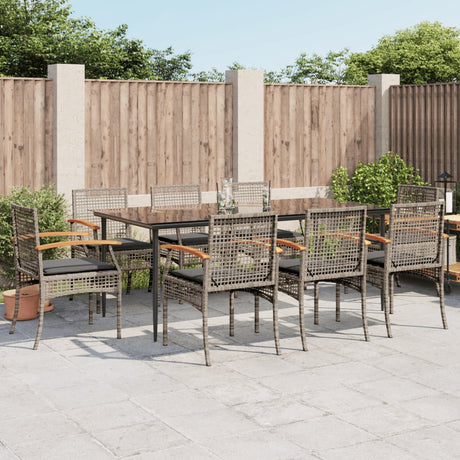 3 Piece Garden Dining Set With Cushions Poly Rattan