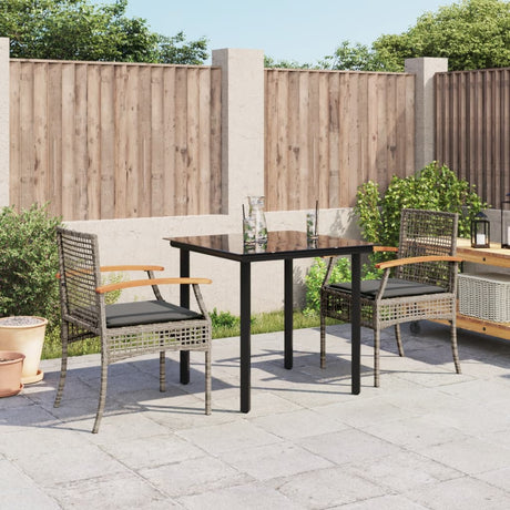 5 Piece Garden Dining Set With Cushions Poly Rattan