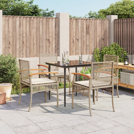 3 Piece Garden Dining Set With Cushions Poly Rattan