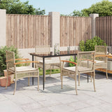 3 Piece Garden Dining Set With Cushions Poly Rattan