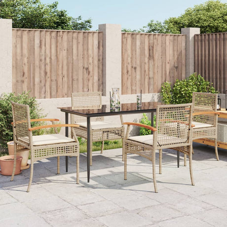 3 Piece Garden Dining Set With Cushions Poly Rattan