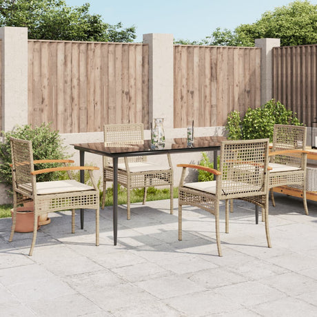 3 Piece Garden Dining Set With Cushions Poly Rattan