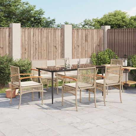 3 Piece Garden Dining Set With Cushions Poly Rattan