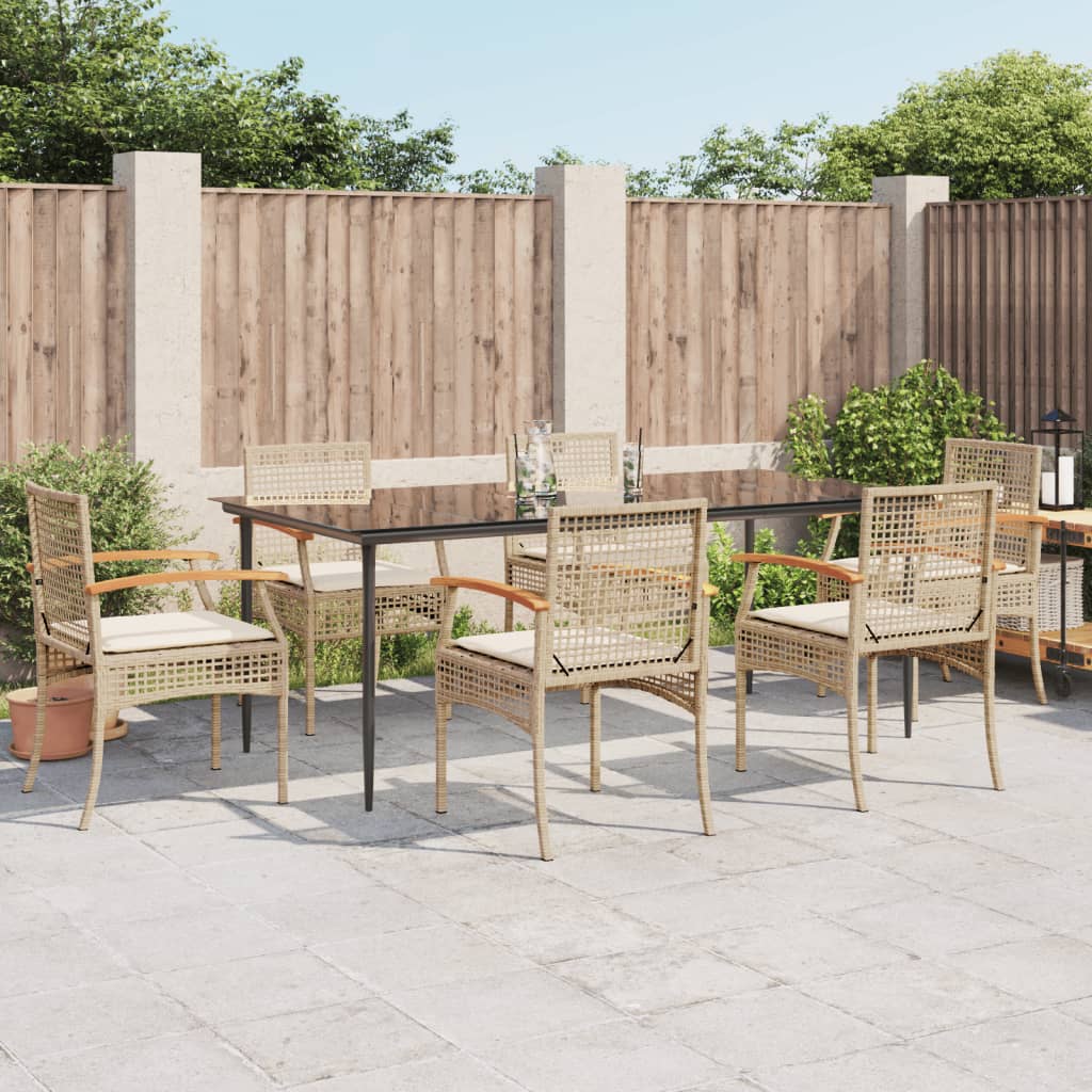 3 Piece Garden Dining Set With Cushions Poly Rattan