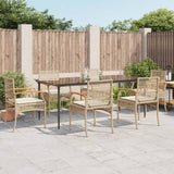 3 Piece Garden Dining Set With Cushions Poly Rattan