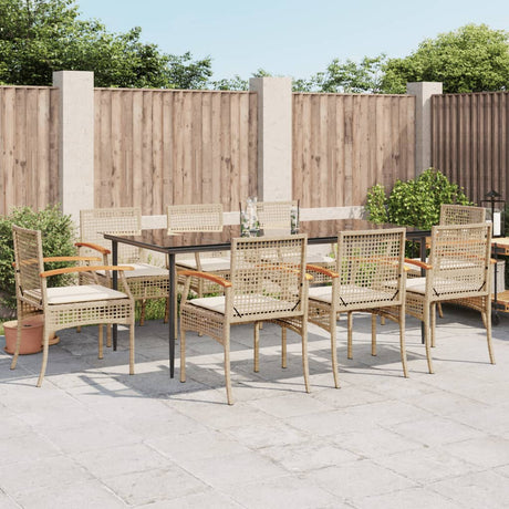 3 Piece Garden Dining Set With Cushions Poly Rattan