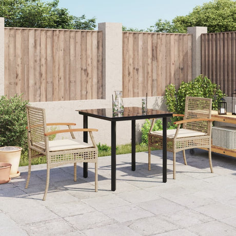 5 Piece Garden Dining Set With Cushions Poly Rattan
