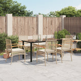 5 Piece Garden Dining Set With Cushions Poly Rattan
