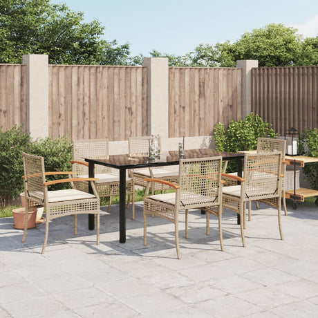 5 Piece Garden Dining Set With Cushions Poly Rattan