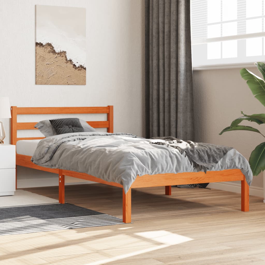Bed Frame Without Mattress Solid Wood Pine 200X200Cm