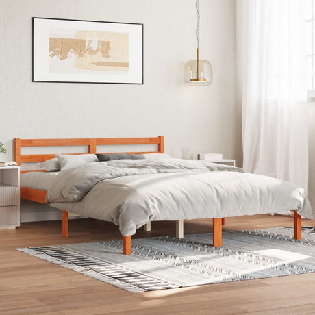 Bed Frame Without Mattress Solid Wood Pine 200X200Cm