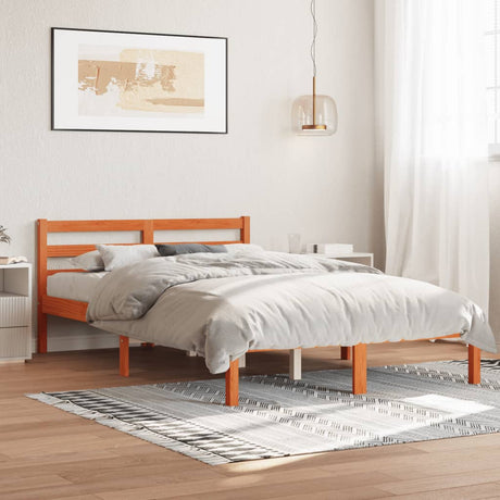 Bed Frame Without Mattress Solid Wood Pine 200X200Cm