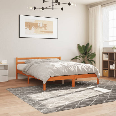 Bed Frame Without Mattress Solid Wood Pine 200X200Cm