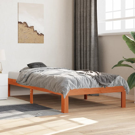 Bed Frame Without Mattress Solid Wood Pine 140X200Cm
