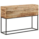 Console Table 110x30x75 cm Solid Wood Rough Mango and Iron