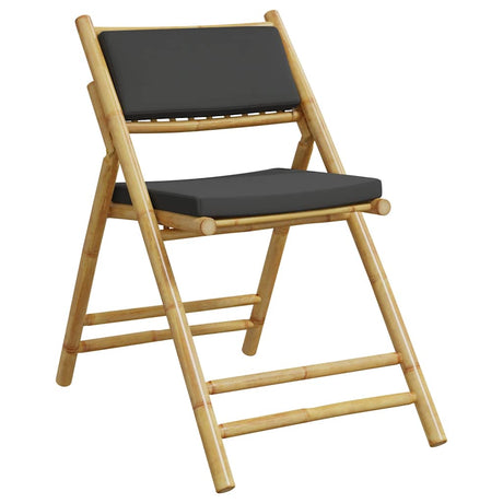 6 Piece Folding Bistro Chairs With Cushions Bamboo