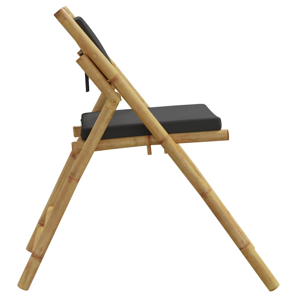 6 Piece Folding Bistro Chairs With Cushions Bamboo