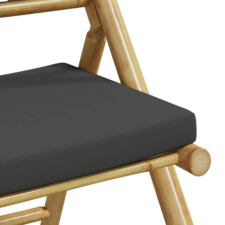 6 Piece Folding Bistro Chairs With Cushions Bamboo