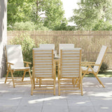 6 Piece Folding Reclining Chairs With Dark Cushions Bamboo