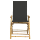6 Piece Folding Reclining Chairs With Dark Cushions Bamboo