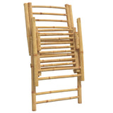 6 Piece Folding Reclining Chairs With Dark Cushions Bamboo