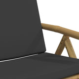 6 Piece Folding Reclining Chairs With Dark Cushions Bamboo