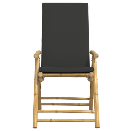 3 Piece Folding Bistro Set With Cushions Bamboo