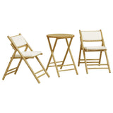 3 Piece Folding Bistro Set With Cushions Bamboo