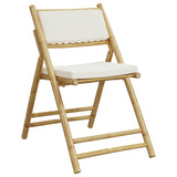 3 Piece Folding Bistro Set With Cushions Bamboo