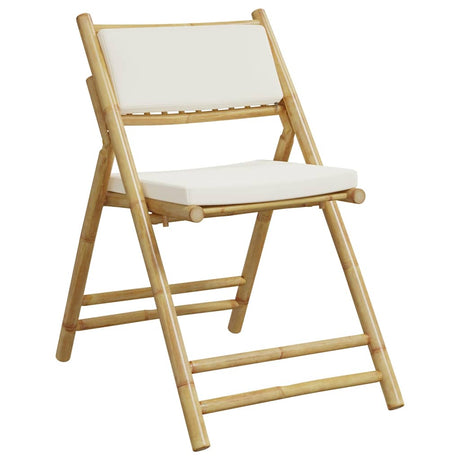3 Piece Folding Bistro Set With Cushions Bamboo