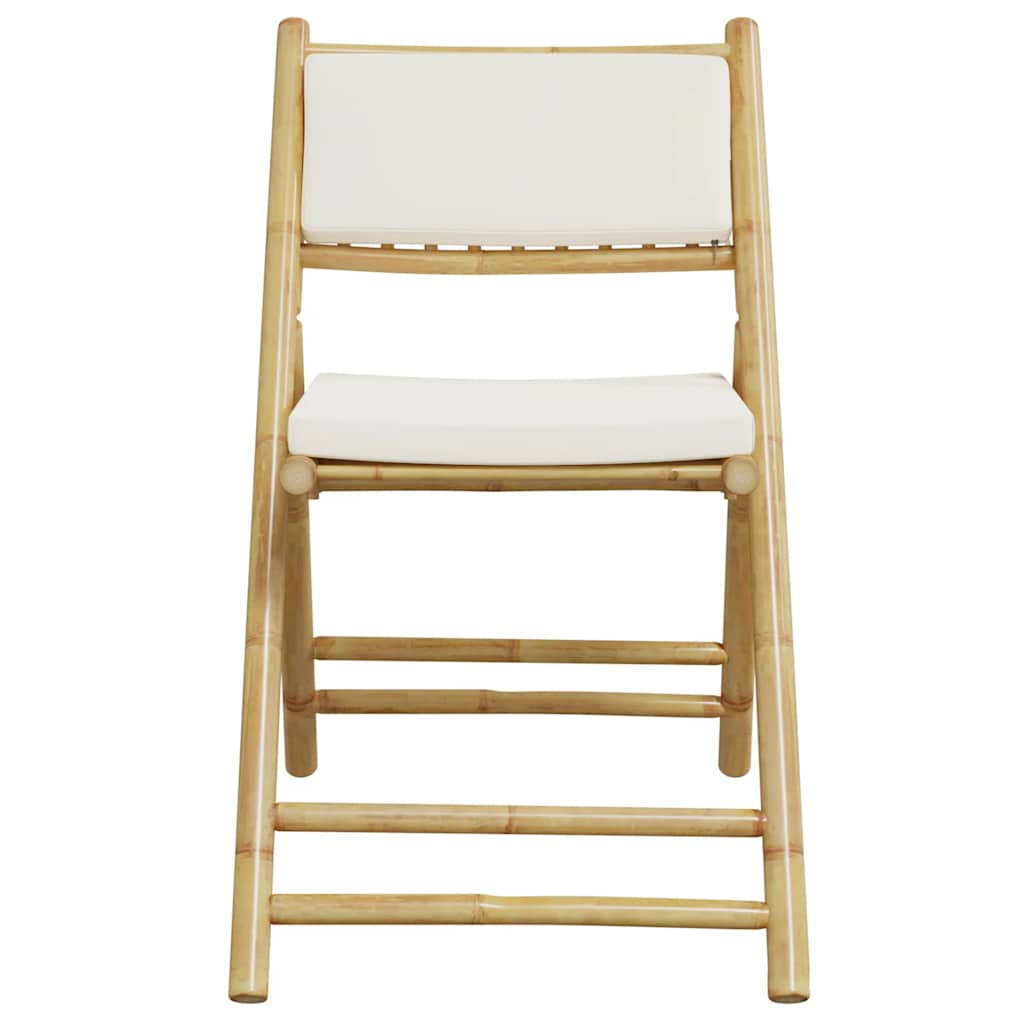 3 Piece Folding Bistro Set With Cushions Bamboo