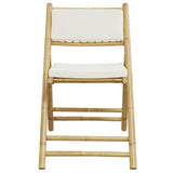 3 Piece Folding Bistro Set With Cushions Bamboo