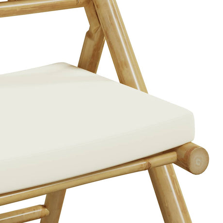 3 Piece Folding Bistro Set With Cushions Bamboo