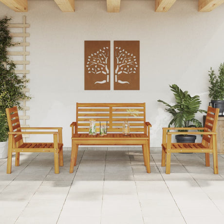 4 Piece Garden Lounge Set With Cushions Solid Wood Acacia