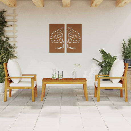 4 Piece Garden Lounge Set With Cushions Solid Wood Acacia