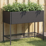 Garden Planter With Shelf Poly Rattan