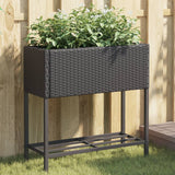 Garden Planter With Shelf Poly Rattan