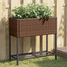 Garden Planter With Shelf Poly Rattan
