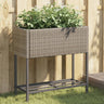 Garden Planter With Shelf Poly Rattan