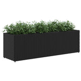 Garden Planters with 3 Pots 2 pcs Black 105x30x32 cm Poly Rattan