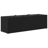 Garden Planters with 3 Pots 2 pcs Black 105x30x32 cm Poly Rattan