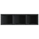 Garden Planters with 3 Pots 2 pcs Black 105x30x32 cm Poly Rattan